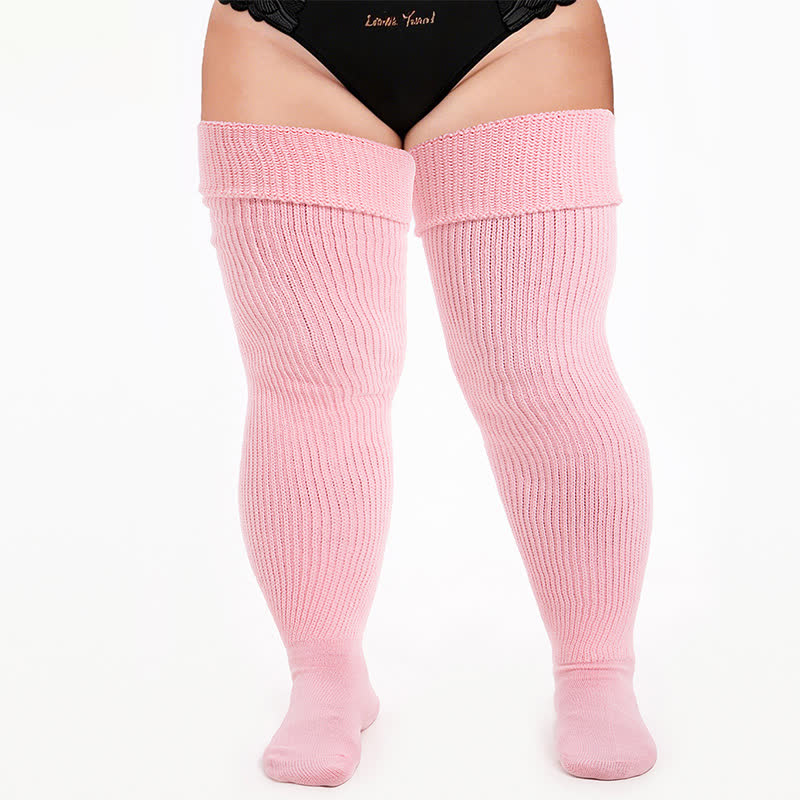 Chaussettes de sport côtelées montantes - Rose clair - One Size - Avec sangle élastique - image 11