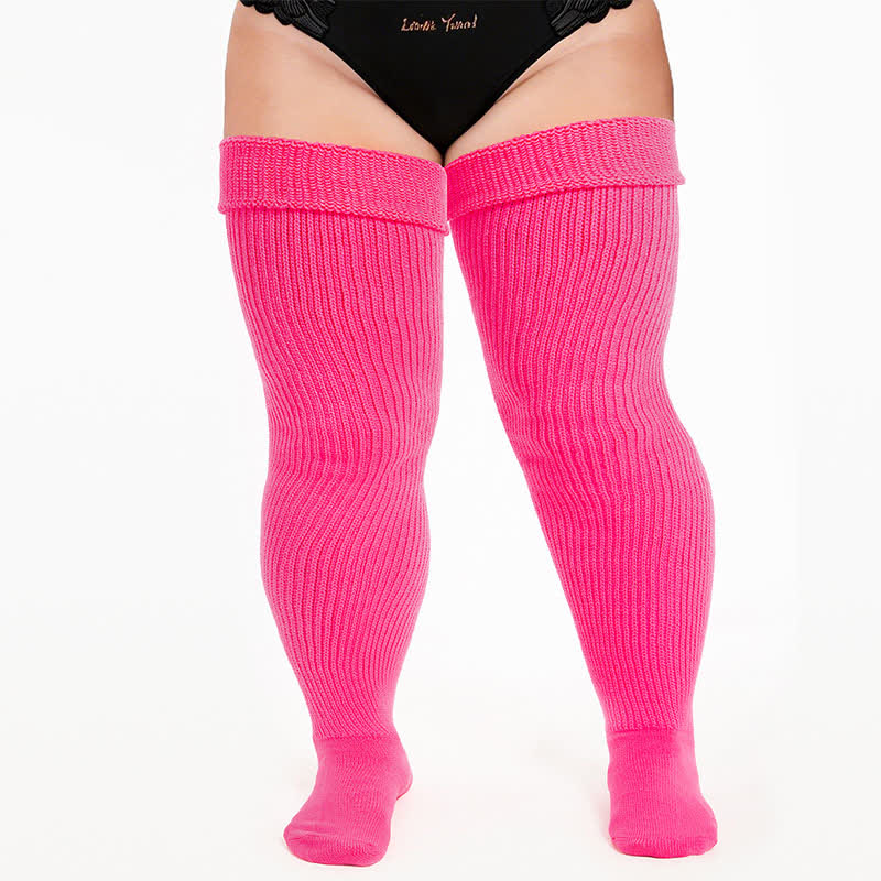 Chaussettes de sport côtelées montantes - Rose - One Size - Avec sangle élastique - image 2