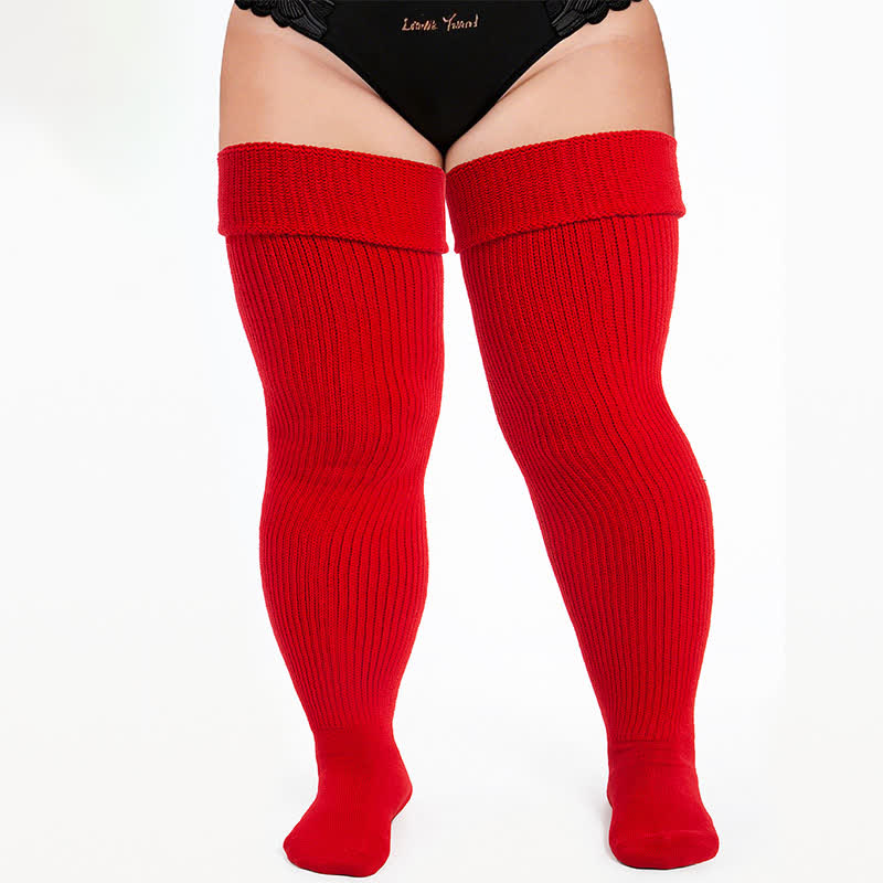Chaussettes de sport côtelées montantes - Rouge - One Size - Avec sangle élastique - image 3