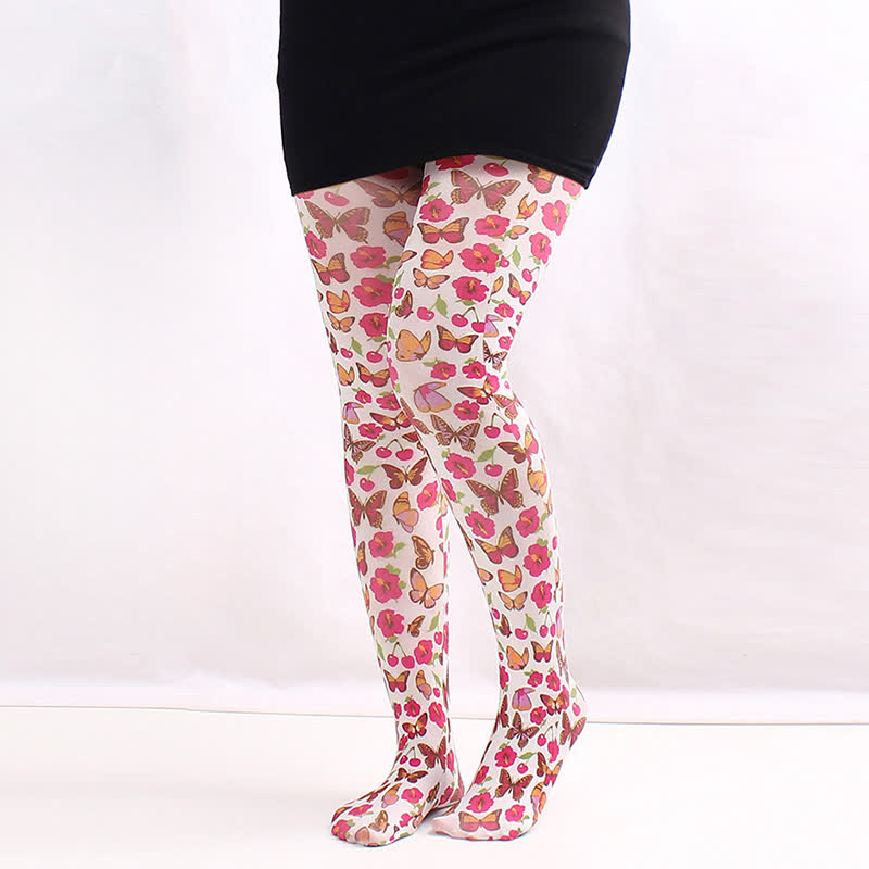 Collants à imprimé floral pour tous les jours - B - One Size - image 1