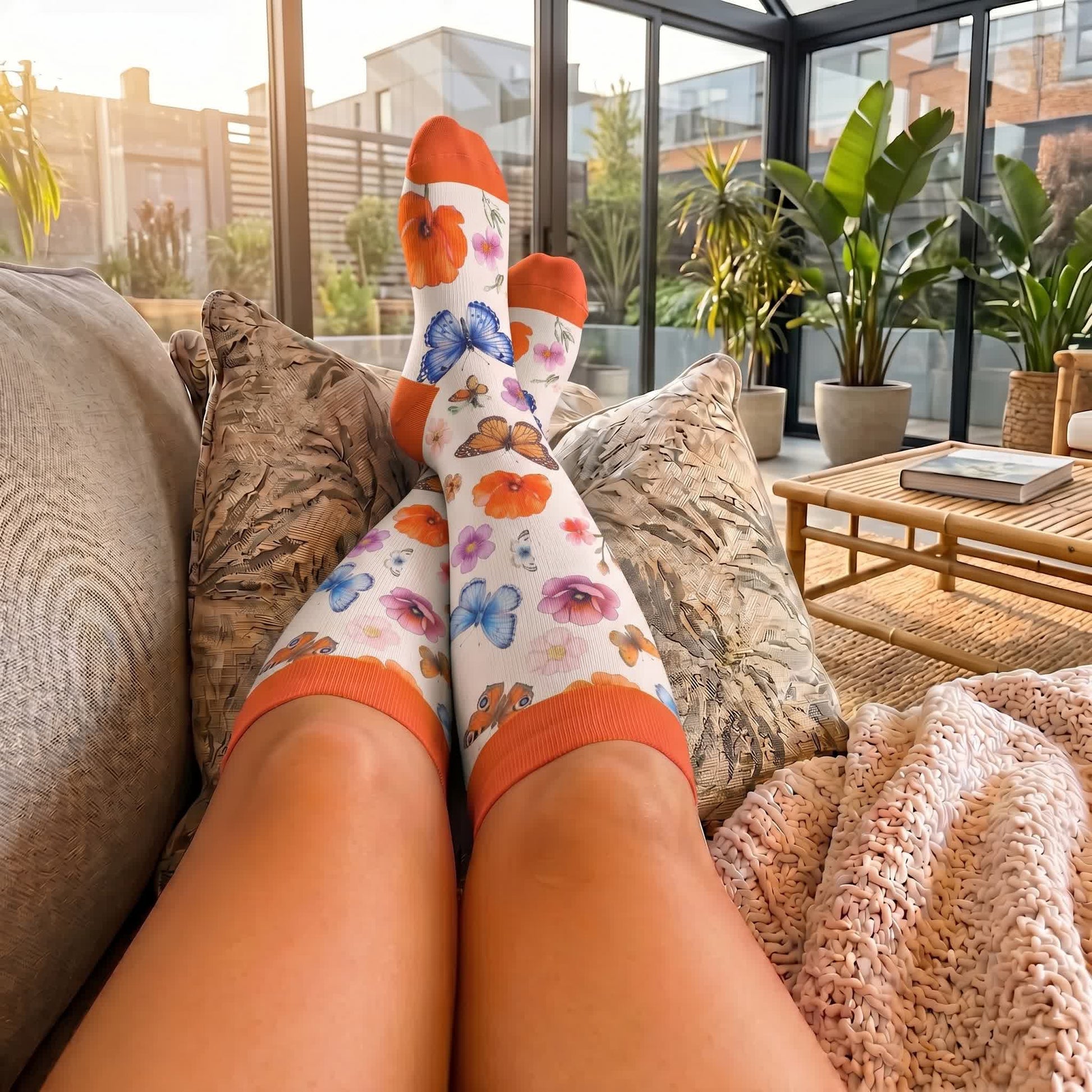 Chaussettes de compression à imprimé floral grande taille - image 3