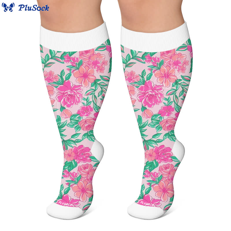 Chaussettes de compression à imprimé floral grande taille - image 6