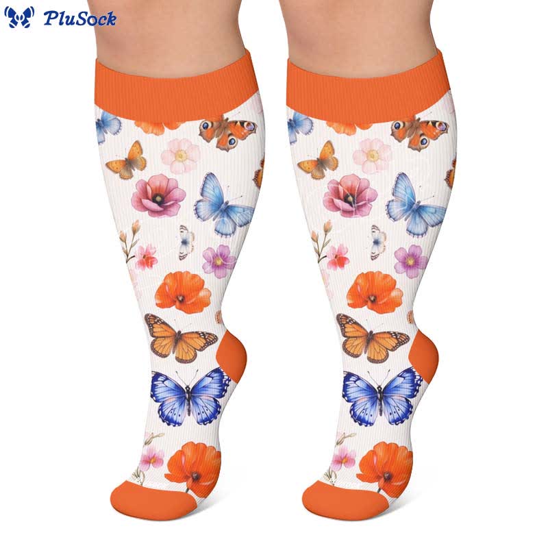 Chaussettes de compression à imprimé floral grande taille - image 5
