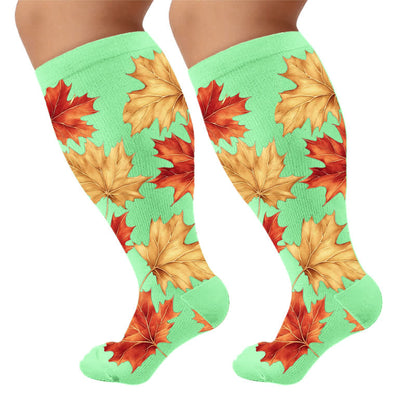 Chaussettes de compression botaniques grande taille - Vert (1 paire) - 4XL - image 10