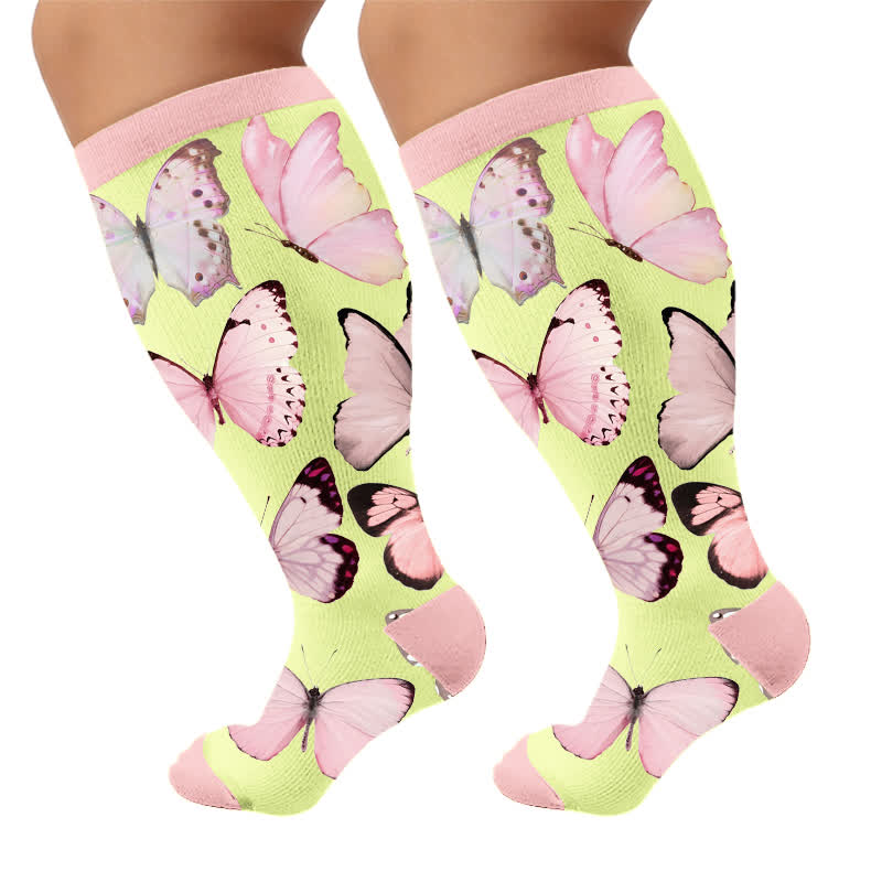 Chaussettes de compression Dark Butterfly grandes tailles - Jaune (1 paire) - 4XL - image 10