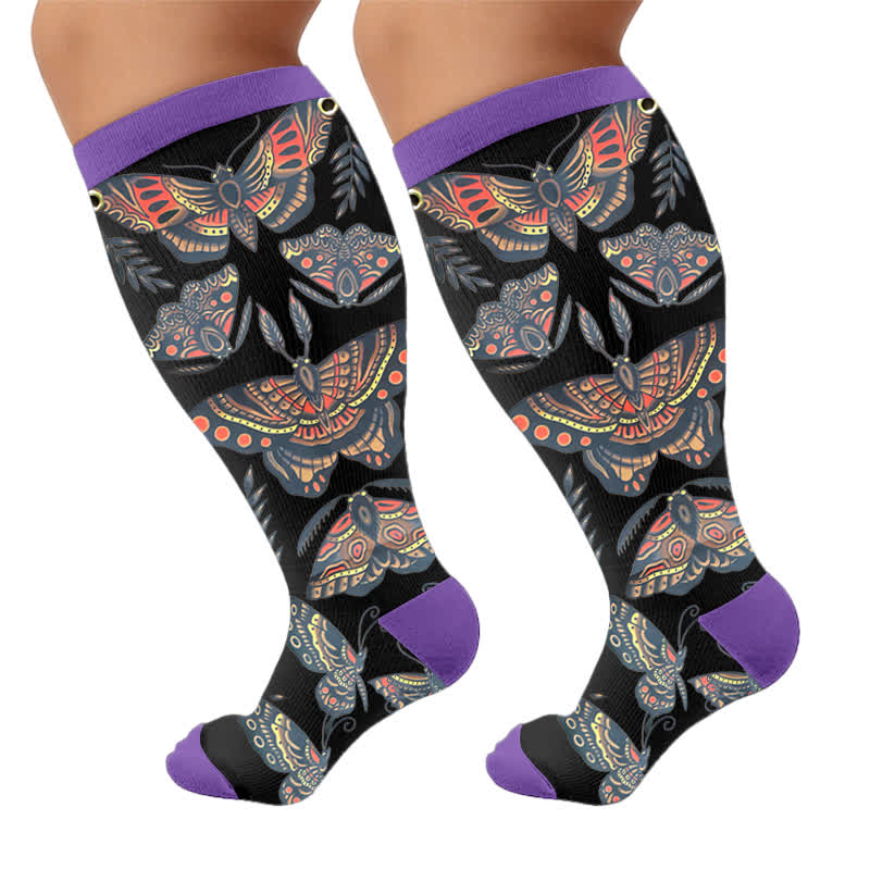 Chaussettes de compression Dark Butterfly grandes tailles - Violet (1 paire) - 4XL - image 9