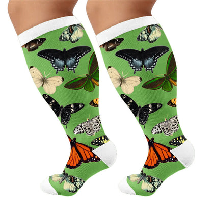 Chaussettes de compression Dark Butterfly grandes tailles - Vert (1 paire) - 4XL - image 8