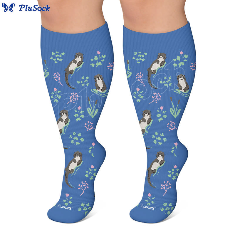 Chaussettes de compression grandes tailles Phoque Loutre Grenouille - image 5