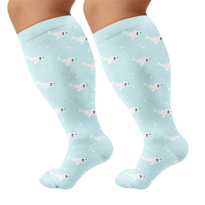Chaussettes de compression grandes tailles Phoque Loutre Grenouille - Bleu (1 paire) - 4XL - image 8