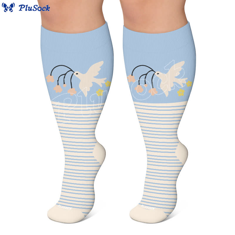 Chaussettes de compression grandes tailles à rayures animales - image 6