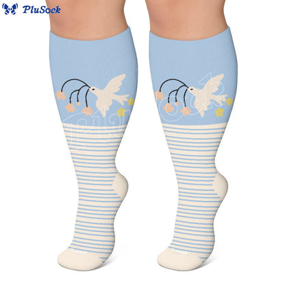 Chaussettes de compression grandes tailles à rayures animales - image 6