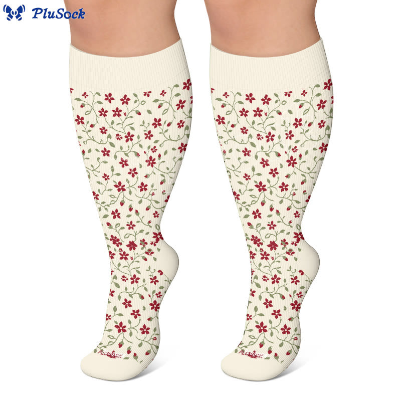 Chaussettes de compression à motif floral Nordic Heart grandes tailles - image 2
