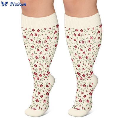 Chaussettes de compression à motif floral Nordic Heart grandes tailles - image 2