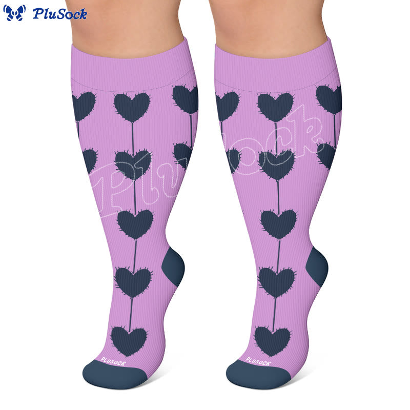 Chaussettes de compression à motif floral Nordic Heart grandes tailles - image 4