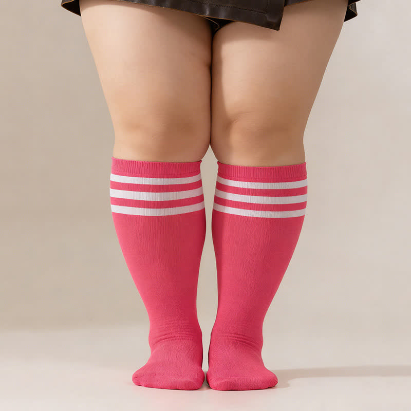 Chaussettes hautes rayées respirantes (3 paires) - image 1