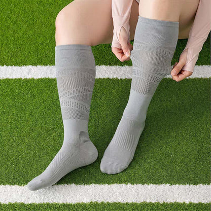 Chaussettes de compression à rayures en maille (2 paires) - Gris clair - UE36-39 (US3-6) - image 6