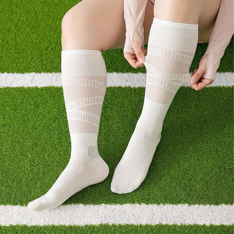 Chaussettes de compression à rayures en maille (2 paires) - Blanc - UE36-39 (US3-6) - image 8
