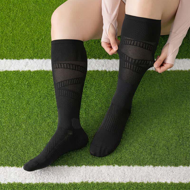 Chaussettes de compression à rayures en maille (2 paires) - Noir - UE36-39 (US3-6) - image 5