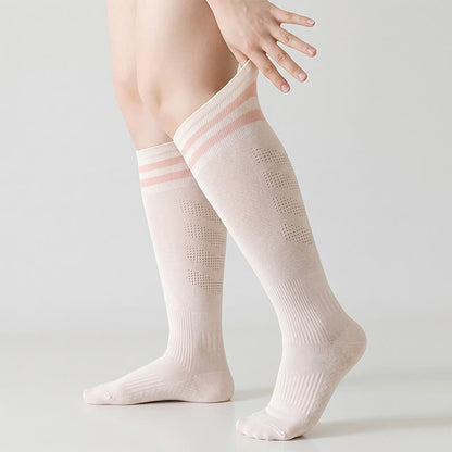 Chaussettes de compression à rayures en maille (2 paires) - Rose - UE36-39 (US3-6) - image 2