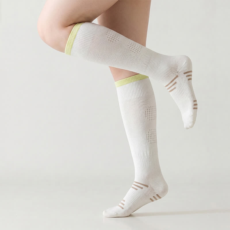 Chaussettes de compression sport rayées, 1 paire - Blanc-E - UE36-39 (US3-6) - image 4