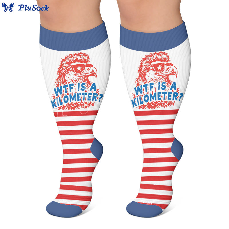 Chaussettes de compression grandes tailles à rayures feux d'artifice - image 5