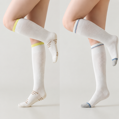 Chaussettes de compression sport rayées (2 paires) - Blanc-D+Blanc-E - UE36-39 (US3-6) - image 8