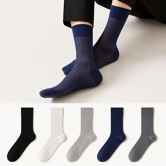 Chaussettes en soie quart de cercle (5 paires) - Multicolore - EU39-44 (US6.5-9.5) - image 0