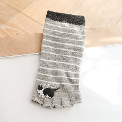 Chaussettes d'alignement à rayures de chat pour les orteils (3 paires) - Gris - One Size - image 5