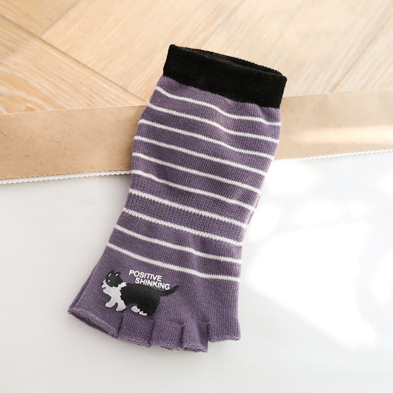 Chaussettes d'alignement à rayures de chat pour les orteils (3 paires) - Violet - One Size - image 6