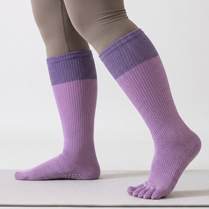 Chaussettes hautes à blocs de couleur (2 paires) - Violet - One Size - image 3