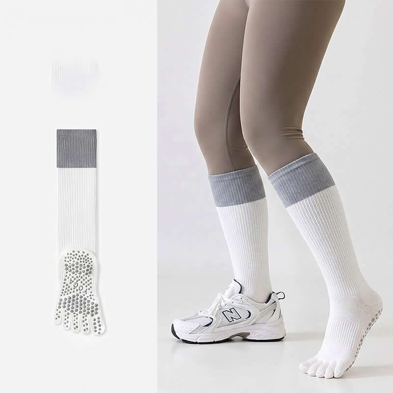 Chaussettes hautes à blocs de couleur (2 paires) - Blanc - One Size - image 1