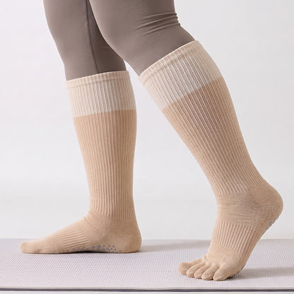 Chaussettes hautes à blocs de couleur (2 paires) - Kaki - One Size - image 4