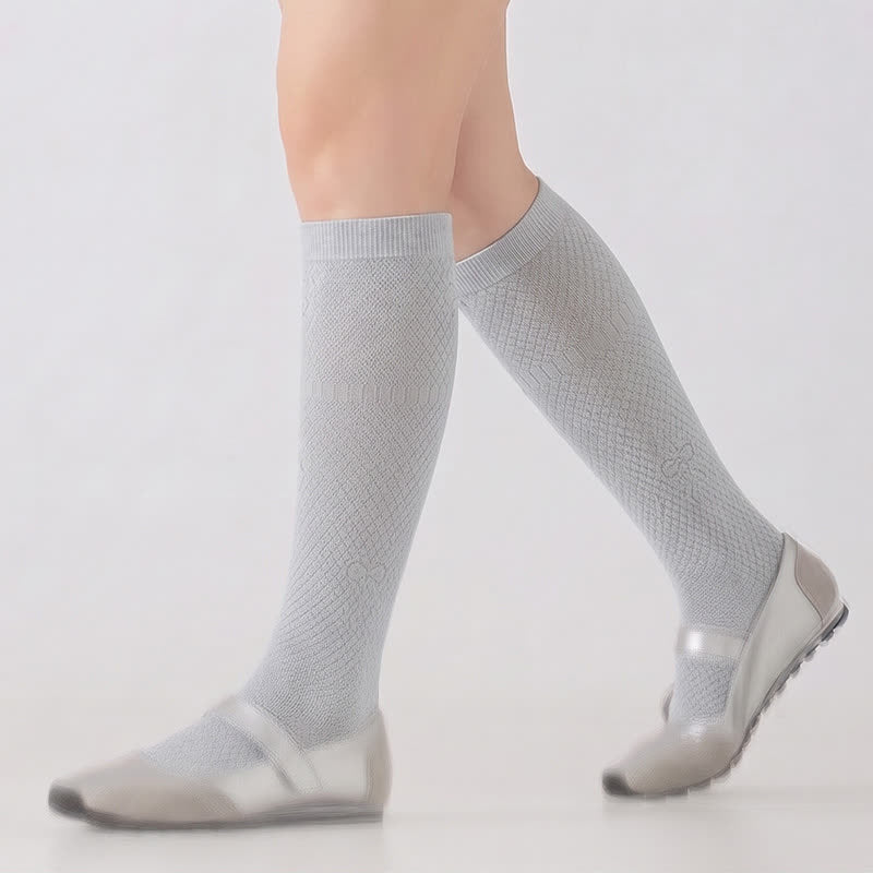 Chaussettes hautes côtelées en maille transparente (4 paires) - image 2