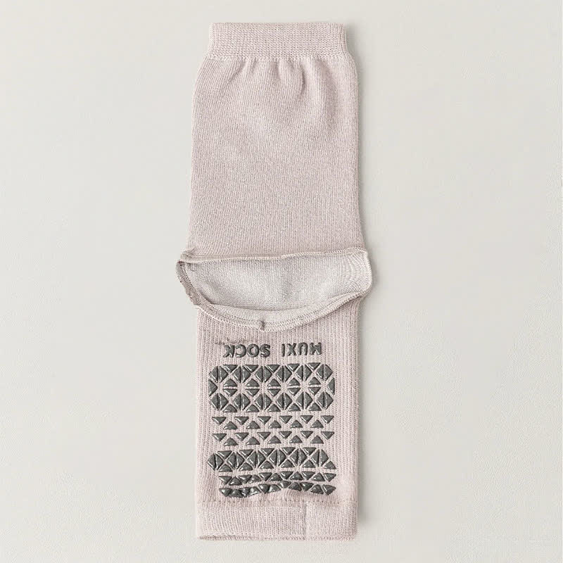 Chaussettes antidérapantes décontractées en maille respirante (3 paires) - Violet - One Size - image 6