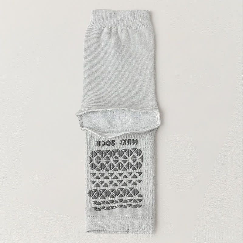 Chaussettes antidérapantes décontractées en maille respirante (3 paires) - Gris - One Size - image 7