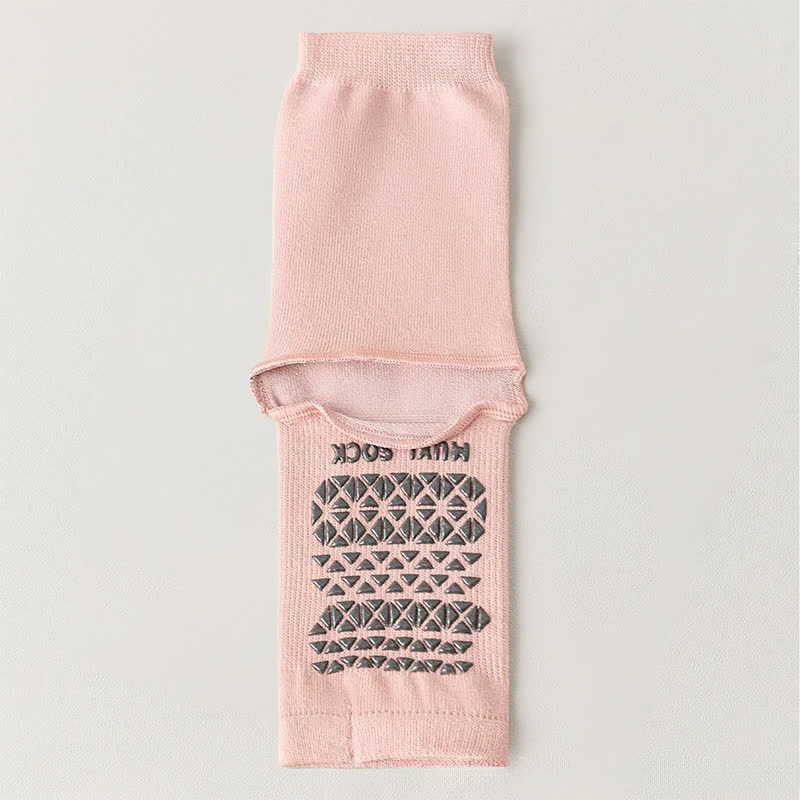 Chaussettes antidérapantes décontractées en maille respirante (3 paires) - Rose - One Size - image 3