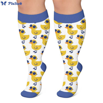 Chaussettes de compression grandes tailles à motif d'oiseaux de la ferme - image 5