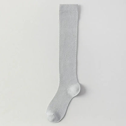 Chaussettes hautes côtelées en maille transparente (4 paires) - Gris foncé - One Size - image 11