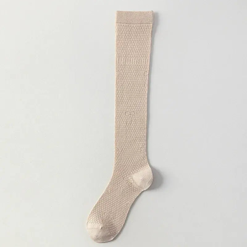 Chaussettes hautes côtelées en maille transparente (4 paires) - Café noir - One Size - image 9