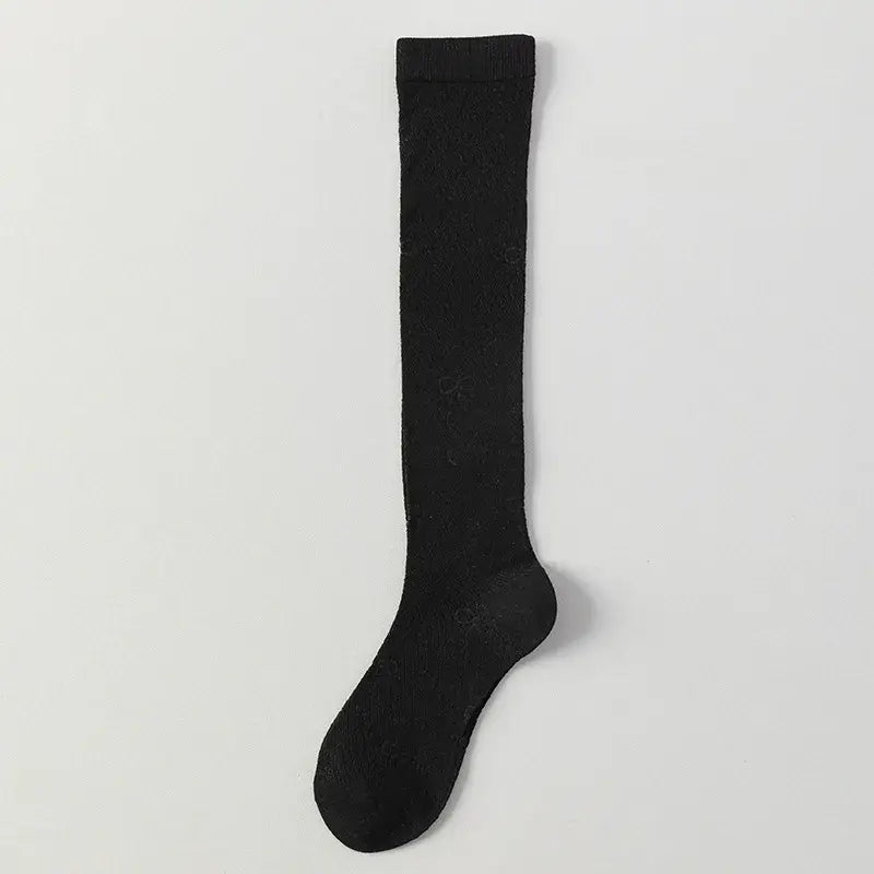 Chaussettes hautes côtelées en maille transparente (4 paires) - Noir - One Size - image 7