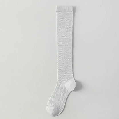 Chaussettes hautes côtelées en maille transparente (4 paires) - Gris clair - One Size - image 10