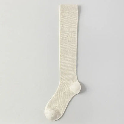 Chaussettes hautes côtelées en maille transparente (4 paires) - Café léger - One Size - image 8
