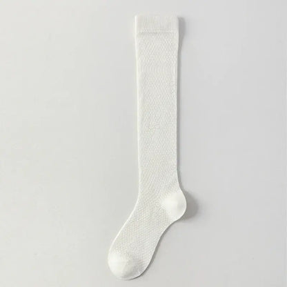 Chaussettes hautes côtelées en maille transparente (4 paires) - Blanc - One Size - image 6