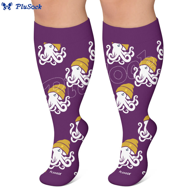 Chaussettes de compression tendance grande taille en forme de pieuvre - image 6