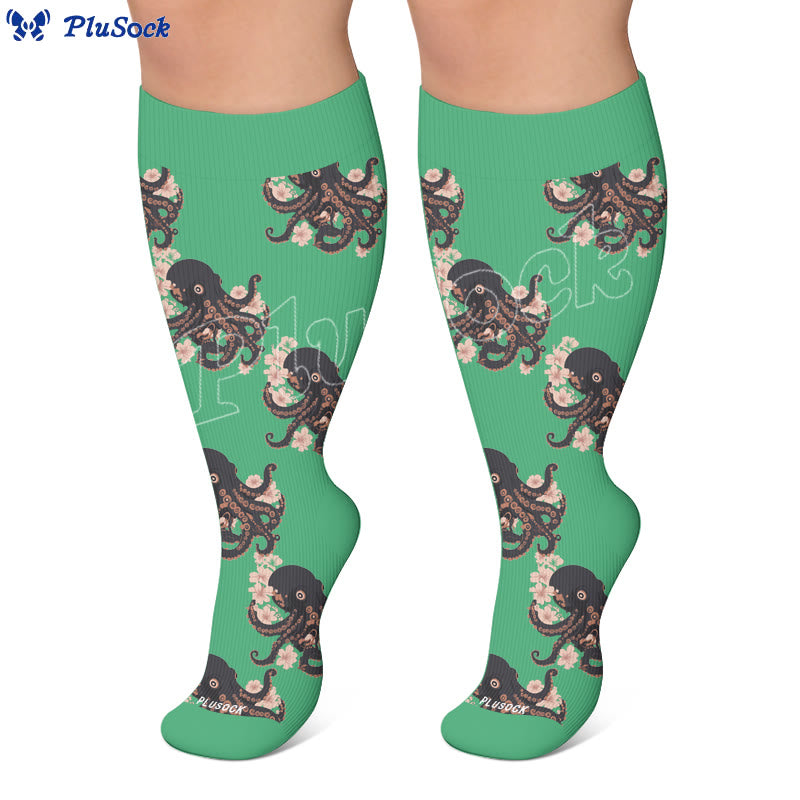 Chaussettes de compression tendance grande taille en forme de pieuvre - image 7