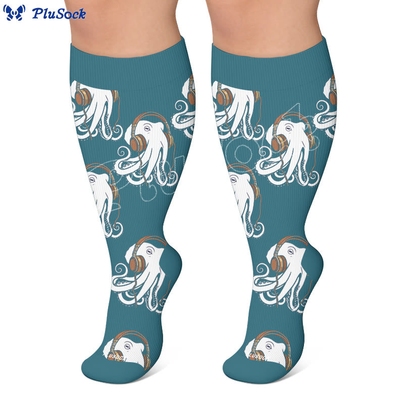 Chaussettes de compression tendance grande taille en forme de pieuvre - image 5