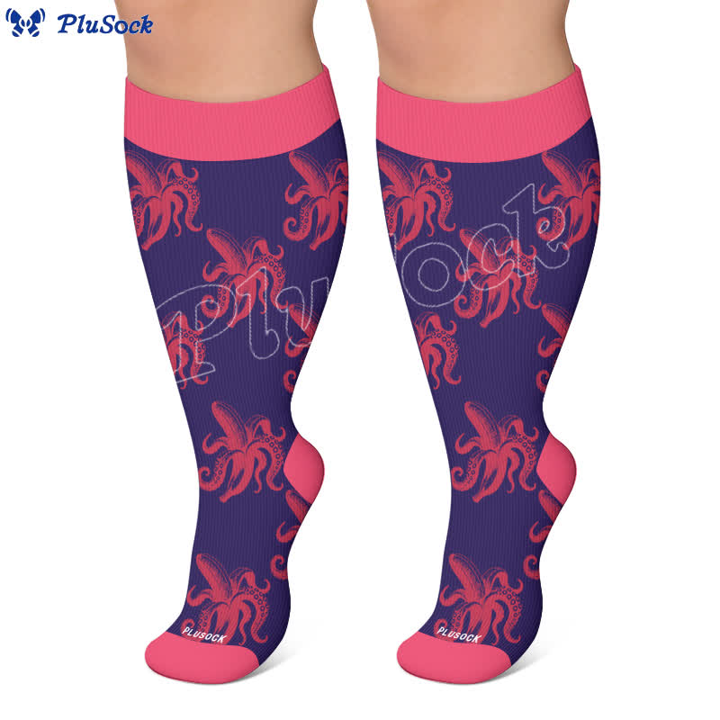 Chaussettes de compression grandes tailles à motif pieuvre bizarre - image 6
