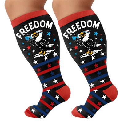 Chaussettes de compression patriotiques grandes tailles - Noir (1 paire) - 4XL - image 10