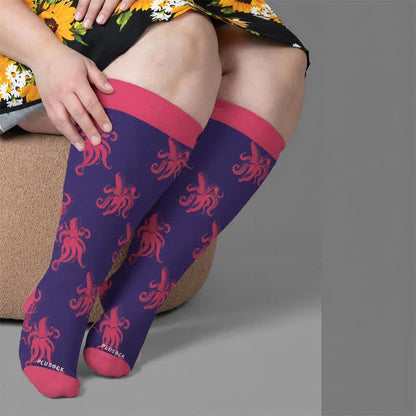 Chaussettes de compression grandes tailles à motif pieuvre bizarre - image 2