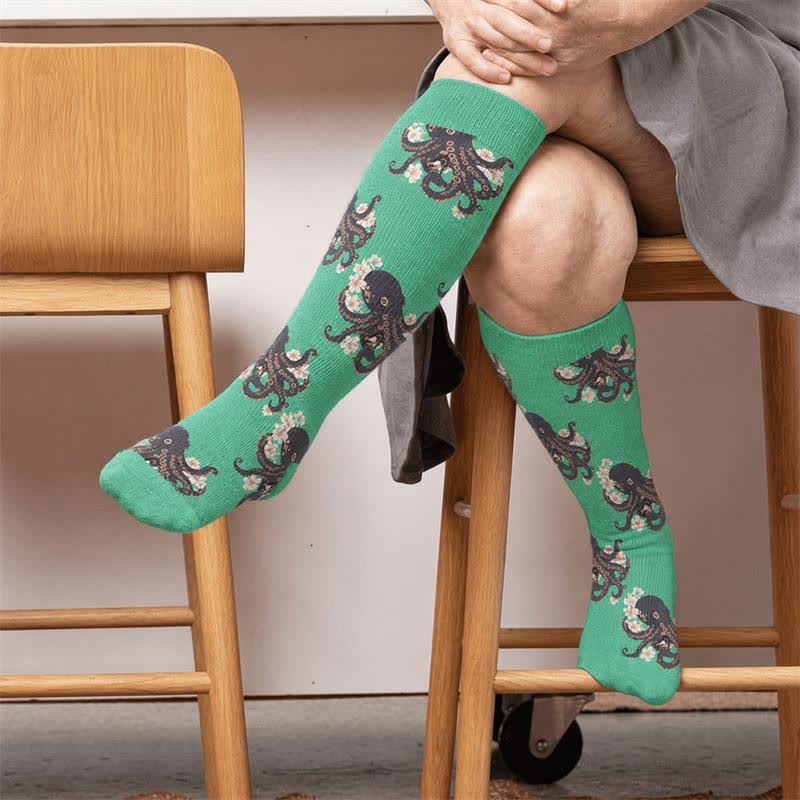 Chaussettes de compression tendance grande taille en forme de pieuvre - image 3